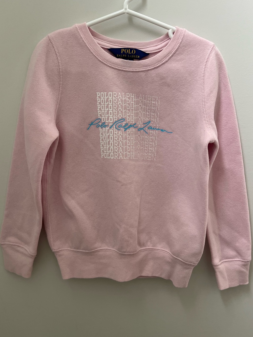 Polo by Ralph Lauren Light Pink Crewneck Sweatshirt with Script Logo